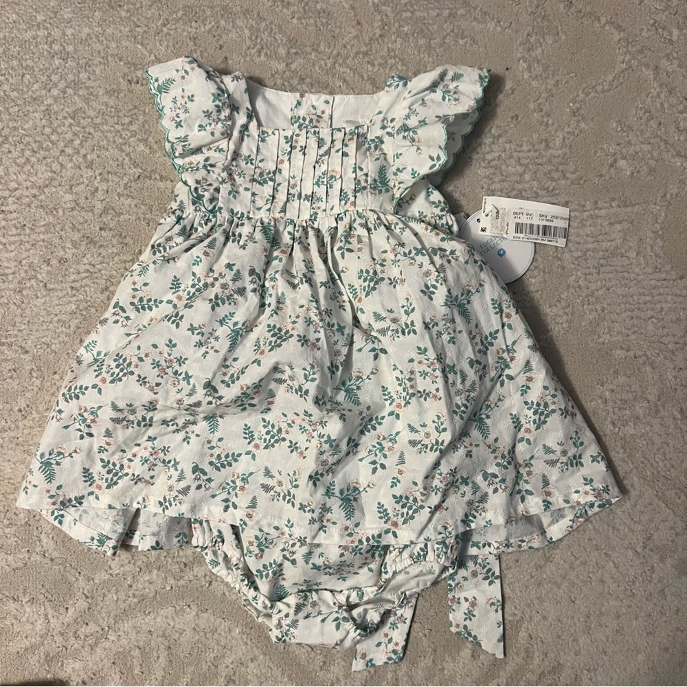 Cotton Flower Print Cottage EdgeHill Collection 6 months girl dress